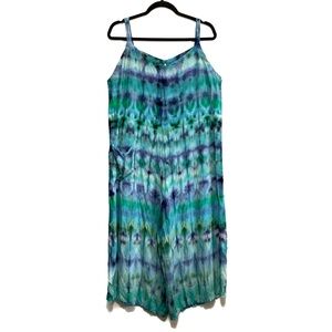 Dharma Trading Co. Tie-Dye Sleeveless Wide Leg Romper